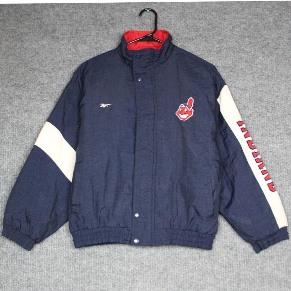 Vintage 90s Cleveland Indians‎ Reebok MLB Jacket Kids Large Baseball